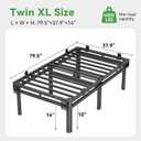 Twin XL Bed Frame, 14 inch Metal Bed Frame & Box Spring 2 in 1 Design