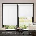 AOSKY Blackout Roller Shades Cordless Blinds for Windows, Free-Stop Shades with Valance, Thermal Insulated Fabric, UV Protection, Natural Woven Blinds for Home and Office (31" W x 72" H, White)