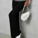 Rapbin Fold Over Flare Leggings for Women Yoga Pants Y2k Lounge Sweatpants Workout Athletic Joggers Slim Fit Bottoms 2026 (Black, S)