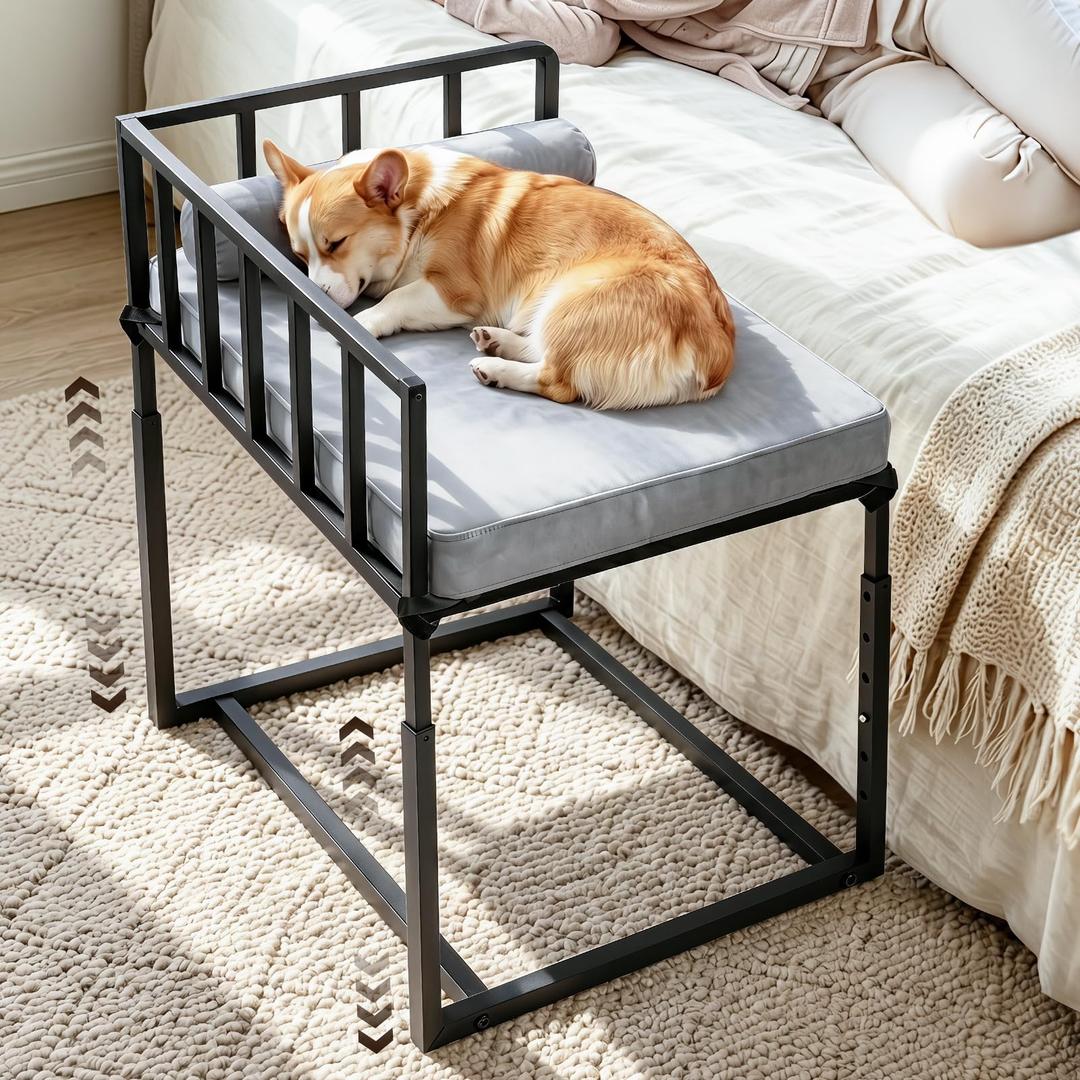 Libbipaw Adjustable Bedside Dog Bed, Medium and Large