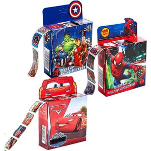 Kids Sticker Roll - Adhesive Label Stickers for Laptop, Water Bottle, Phone