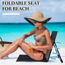 Karenhi 4 Pcs Foldable Poolside Chairs Portable Beach Chair Folding Seat for Edge of Pool Provide Back Support with Carry Bag for Adults Traveling Camping Picnic Lawn