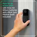 Blink Video Doorbell (newest model) Head-to-toe HD view, two-year battery life, and simple setup. Sync Module Core included System (Black)