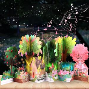 Ecloverlife Mother's Day Card, Music & Light Pop-Up Card for Mom, Mother's Day Card for Mother, Grandma, Wife