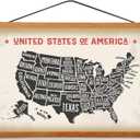 Magnetic Poster Hanger Frame for 72x48 72x36 72x70 Movie Music Posters Wall Art,Teak Wood Picture Frames for Large Canvas Diamond Map Decor, Living Room Calendar Banner Tapestry Photo Hanging Stand