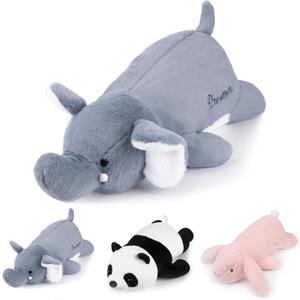 24 inch Cute Giant Weighted Elephant Plush Soft Body Pillow, Large Grey Elephant Weighted Stuffed Animals Toys plushies, Gift for Kids Girls and Boy, Birthday