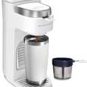 Hamilton Beach 47621 The Scoop Single Serve Coffee Maker & Fast Grounds Brewer for 8-14oz. Cups, Brews in Minutes, Next Gen, White