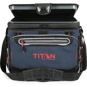 Arctic Zone Titan Deep Freeze Cooler - Zipperless Hardbody Cooler - Small & Large Capacity- Beach & Camping Cooler - Deep Freeze Insulation, HardBody Liner, and SmartShelf (Navy Blue)