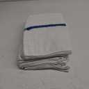 GOLD TEXTILES 12 PC New Cotton Blend White Restaurant Bar Mops Kitchen Towels 28oz (1 Dozen) (12, Blue Stripe)