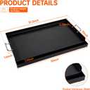 LotFun 30" x 15" Carbon Steel Cooking Griddle for Outdoor Gas Grill, Universal Griddle Flat Top Plate Insert with Grease Groove and Removable Handles for Electric/Charcoal/Gas Grill, Camping,Party
