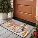 Easter Rabbit Welcome Mats 17"" x 29"", Happy Easter Rabbit Doormat Front Door Easter Rugs Non-Slip Indoor/Outdoor Entrance Decoration, Brown