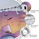 Halloween Desert Ghost Shower Curtain Tropical Cactus Pumpkin Scary Bat Mountain Sunset Scene Bathroom Decor Polyester Curtains with Hooks,70Wx70L (Orange)