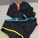 Blooming Jelly Womens Tummy Control Tankini Swimsuits Color Block Bathing Suit V Neck Two Piece Swimwear with Shorts (Large, Black)