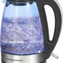 Hamilton Beach 1.7L Electric Kettle, Water Boiler & Heater, LED Indicator, Built-In Mesh Filter, Auto-Shutoff & Boil-Dry Protection, Cordless Serving, Clear Glass (40864)