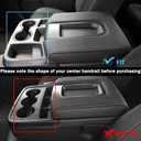 Center Console Cover for Chevy Silverado/GMC Sierra Accessories 2019-2023 2024 2025 2026 Armrest Cover Anti-Scratch Leather Arm Rest Box Protective Pad Only Jump Seat (Red Stitches)