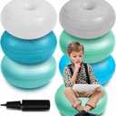 6 Pcs Flexible Seating for Classroom Elementary Yoga Ball Chairs for Kids Inflatable Yoga Ball Office Chair Stability Balance Trainer with Black Inflator Student Desk Chairs(Elegant Color)