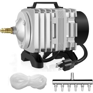 Simple Deluxe Air Pump with Adjustable Air Flow Outlets for Aquarium, Fish Tank and Hydroponic Systems (602 GPH*1, 18W)