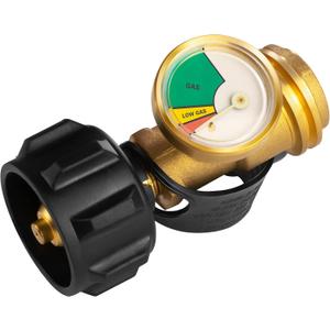 DOZYANT Propane Tank Gauge Level Indicator Leak Detector Gas Pressure Meter Universal for RV Camper, Cylinder, BBQ Gas Grill, Heater and More Appliances-Type 1 Connection, Standard
