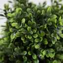 Damomo 3ft Topiary Trees Artificial Topiaries Boxwood Trees Outdoor Faux Shrub 2 Packs with Black Pot, Fake Bushes Potted Green Plants Decorative Indoor Porch or Garden（35inch）