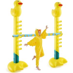 Poen 80" Giant Inflatable Duck Limbo Game for Kids Adults, Funny Large Blow up Yellow Duck Decorations for Summer Indoor Outdoor Pool Beach Tropical Hawaiian Luau BBQ Party Games, Pump Not Included