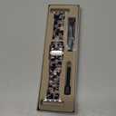 V-MORO Compatible with Apple Watch Band 40mm/41mm/42mm/38mm Women Resin Strap Fashion Dressy Fancy Bracelet lightweight Cute Wristband for iWatch Bands Series 11 10 9 8 7 6 5 4 3 2 1 SE(Black Floral) (Tortoise Stone Flower)