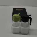 TrendPlain 16oz/470ml Glass Olive Oil Sprayer for Cooking  2 in 1 Olive Oil Dispenser Bottle for Kitchen Gadgets and Air Fryer Accessories, Salad, BBQ - Black & Green