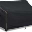 LSongSKY Patio 3-Seater Sofa Cover,Outdoor Couch Cover Fits up to 85W x 38D x 35H Inches,100% Waterproof Heavy Duty Patio Furniture Covers,Black
