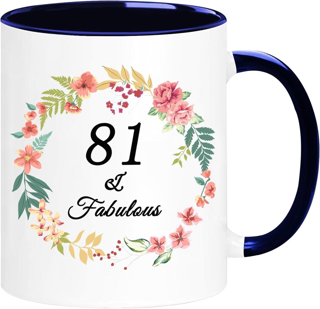 WOSIWULA 81th Birthday Mug, Turning 81 Year Old Gift, 1944 Vintage Coffee Cup, 81th Birthday Gift Idea for Her Women Mom Wife Aunt Sister Grandma Friends, Gift Box Packaging, 11oz