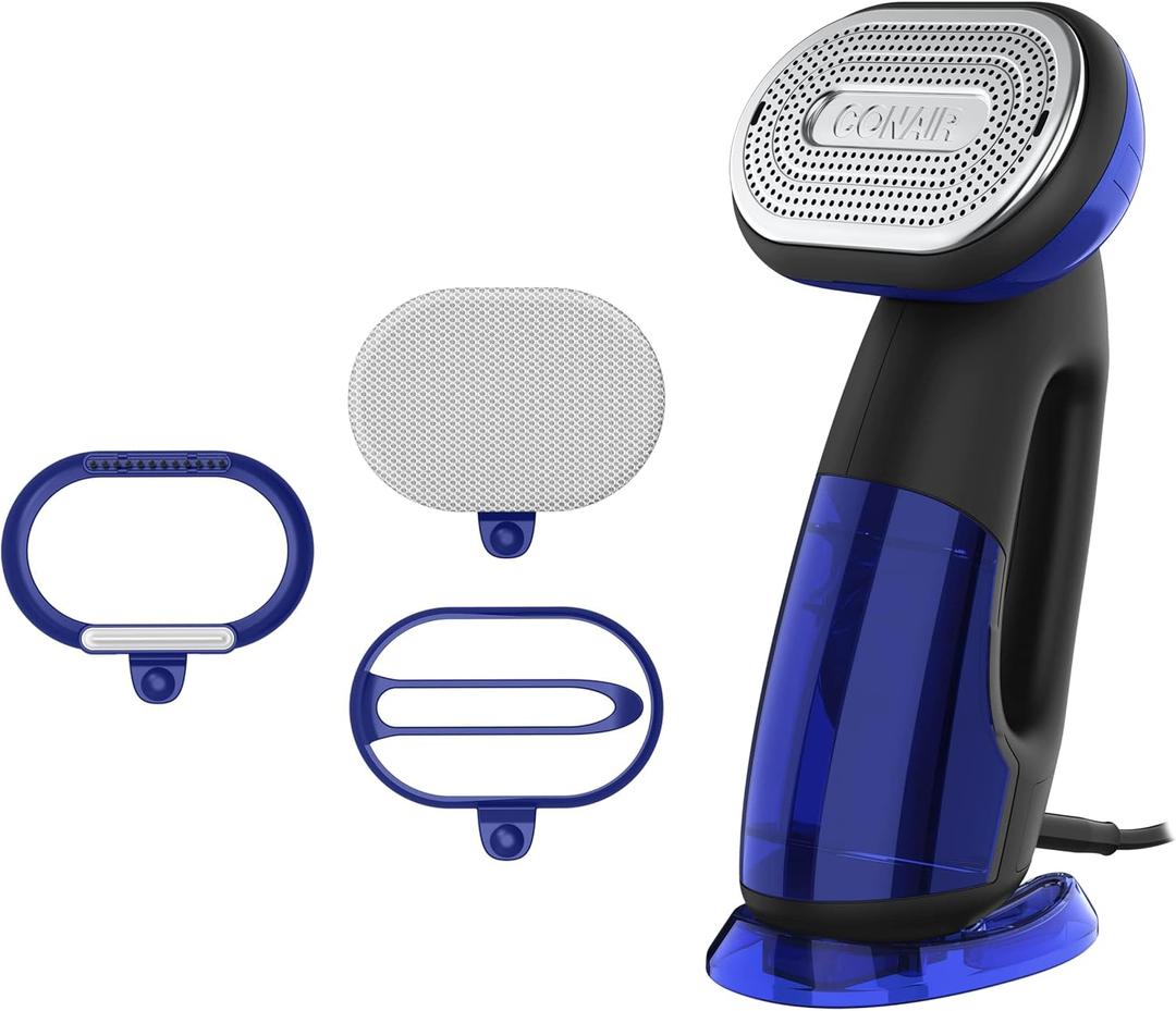 Conair 2in1 Handheld Steamer and Iron for Clothes, Turbo Extreme Steam 1875W Garment Steamer and Clothing Iron, Black / Blue