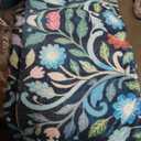 FJKJHKGJ 8x10 Area Rugs for Living Room, Washable Rug Floral Vintage Rugs for Bedroom Non Slip Low Pile Large Blue Boho Carpet Indoor Kitchen Dining Room Office Playroom Floor Mat