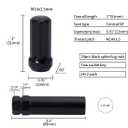 Acorn M14x1.5 Black Lug Nuts - 2" Tall, Set of 24 pcs, 2 Socket Keys, 14mmx1.5
