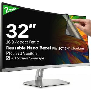 [2-Pack] 32 Inch Reusable Anti-Glare Computer Privacy Screen