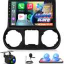 Qualcomm 8 Core [4+64G] Car Radio for Jeep Wrangler 2015 2016 2017, 10.1 inches Android Touchscreen Jeep Wrangler Stereo, Carplay&Android Auto/FM RDS/EQ Audio/Bluetooth 5.1/SWC