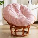HIGOGOGO Papasan Chair Cushion with Thick Corduroy Cover (Without Chair), Supportive Cushion, Pink, 48 x 48 Inch