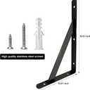 Heavy Duty Shelf Brackets Wall Mount Steel Bracket Wall Brackets for Shelves (Black, 18 x 12 Inch-4 Pairs)