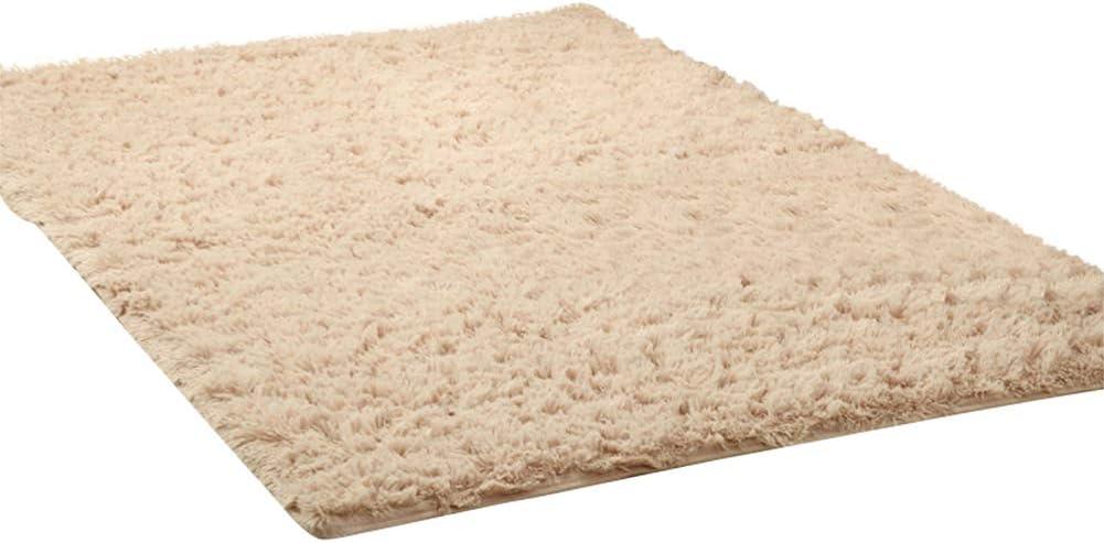 Kekon Ultra Soft Indoor Modern Square Area Rugs Fluffy Non-Slip Floor Carpets Silky Mat for Living Room Bedroom Kids and Baby Room Nursery and Pet, 1.3ft x 1.3ft, Light Brown