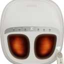 4-in-1 Shiatsu Foot Massager with Heat, Deep Kneading, Air Compression, Vibration, FSA Eligible, HSA Eligible for Neuropathy, Plantar Fasciitis, Pain Relief, Gift for Women & Men Size Up to 14 (Cream White)