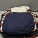 LOVEVOOK Travel Backpack Carry on Flight Approved 40L,Waterproof TSA Travel Essentials Personal Item Backpack for Women Men,Large Carry on Luggage Suitcase Travel Bag for Airplane with 3 Packing Cubes (Dark Blue - Off-white - Brown)