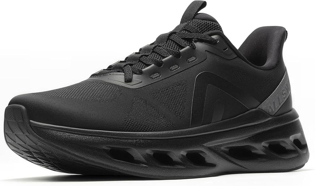 ALLSWIFIT Men's Slip On Walking Shoes Cushioning Hands Free Non-Slip Arch Support Breathable Lightweight Comfortable Workout MoveLito Running Gym Fashion Sneakers, 8, Black