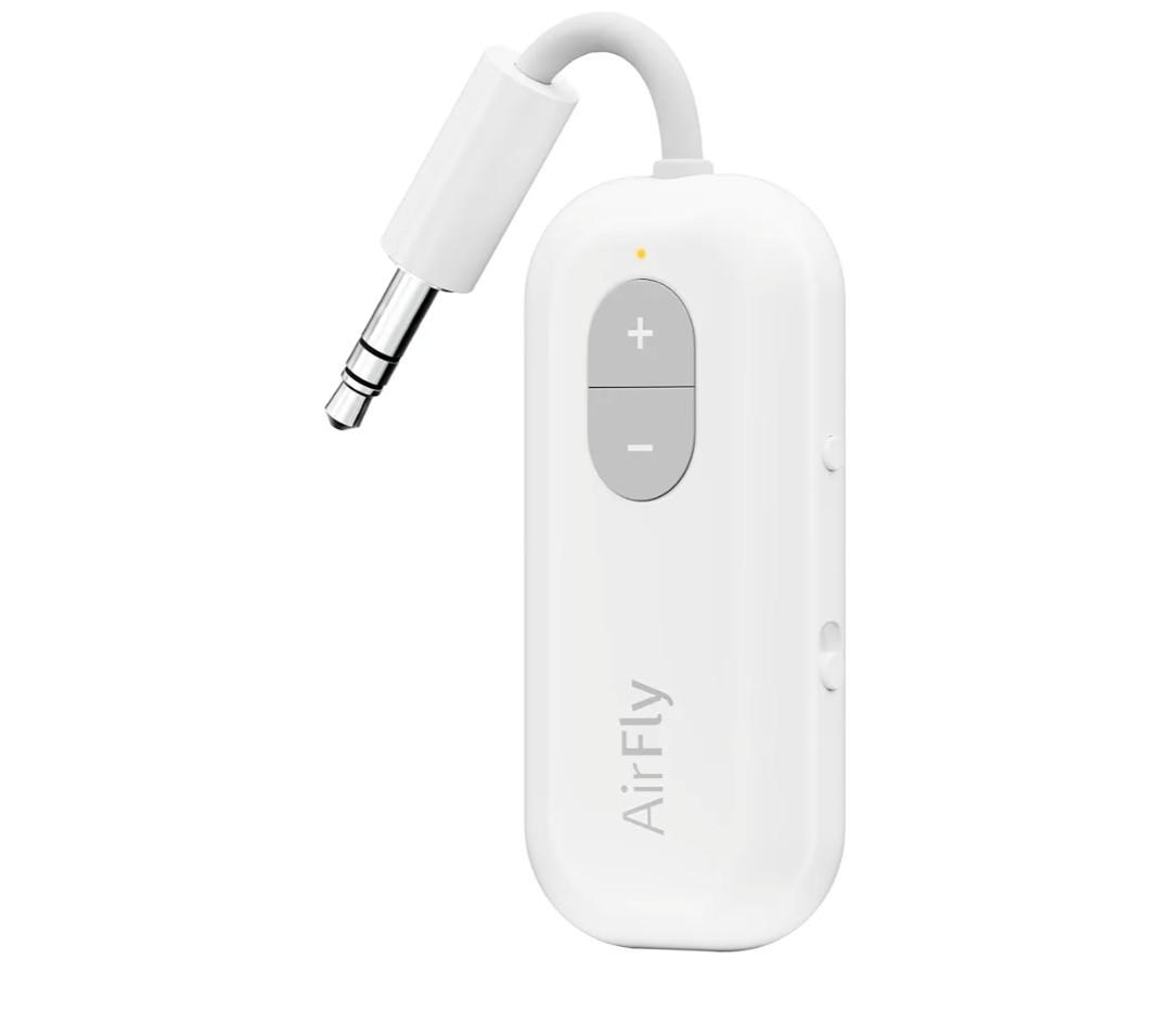 Twelve South AirFly SE | Bluetooth Wireless Audio Transmitter Adapter for AirPods/Headphones, 20+ Hr Battery, Works with 3.5mm aux Jacks on Airplanes, TVs, Gym Equipment, and Travel