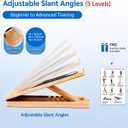 Slant Board for Exercise, 3-in-1 Wooden Calf Stretcher, Rocker Balance Board and 360° Wobble Board, 5 Adjustable Angles, Anti-Slip Surface, Training Poster Included (X-Large), 16*16
