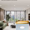 Sunco 12 Pack 6 Inch Ultra Thin LED Recessed Ceiling Lights Slim, Night Light, Baffle Trim, 2700K/3000K/4000K/5000K/6000K Selectable, Dimmable, 14W, Canless Wafer with Junction Box - ETL.