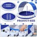 Seenelling Dog Pool Float with Canopy Inflatable Dog Water Raft for Lake Pet Swimming Float Lounger with Shade for Small Medium Large Dogs Pet Pool Accessories (Blue,57x39in,Oval)