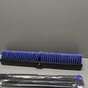 18 Inches Outdoor Push Broom Heavy Duty Shop Broom with 63" Long Handle for Deck Driveway Garage Yard Patio Concrete Floor Cleaning(Blue)