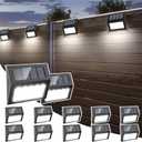 Otdair Solar Lights Outdoor Waterproof, Solar Fence Lights Auto On/Off, Bright LED Outdoor Lighting for Fence, Patio, Deck, Garden, Pathway (12 PCS, Black)