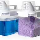 G2 GO2GETHER Laundry Detergent Container,2Pack -51oz Laundry Detergent Dispenser with 5 labels for Laundry Room, Laundry Scent Beads, Powder,Bleach,Soap,Fabric Softener Storage and Organization.