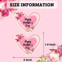 500 Pcs Happy Mother's Day Heart Shaped Stickers, 2 Inch, Color2 | Floral Design, Gift Tags & Labels, For Envelope Seal Cards Boxes, Gift Wrap, Party Favor