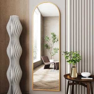 18"x58" Full Length Mirror Wall Mounted,Full Length Wall Mirrors,Arched Wall Mirror,Long Wall Mirrors,Gold Floor Mirror Full Body