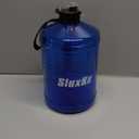 SLUXKE Gallon Big Water Bottle with Handle, 128oz Leakproof BPA Free Fitness Sports Water Bottle with Motivational Time Marker & Wide Mouth Ensure You Drink More Water (BLUE)