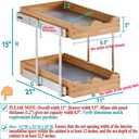 OCG 2 Tier Pull Out Drawers For Cabinets, Double Tier Slide out Wood Cabinet Organizer, Pull Out Shelves for Base Cabinet Organization in Kitchen, Pantry, Bathroom